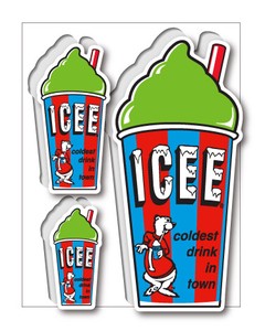 ICEE CUP グリーン ステッカー ICE011 アメリカン雑貨 グッズ 2020新作