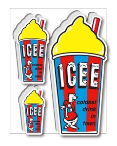 ICEE CUP イエロー ステッカー ICE013 アメリカン雑貨 グッズ 2020新作