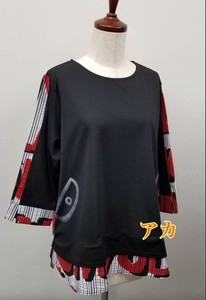 Button Shirt/Blouse Color Palette Stripe Tops Ladies' Cut-and-sew
