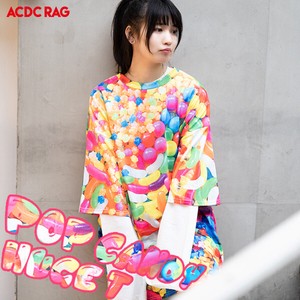 POP CANDY ヒュージTシャツ ワンピT カラフル デコラ 原宿系 ファッション ユニセックス ACDCRAG