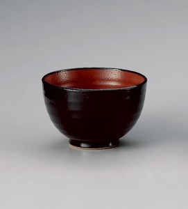 赤と黒夏目深5.0丼【日本製　陶器】