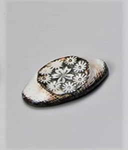 三島楕円箸置【日本製　陶器】