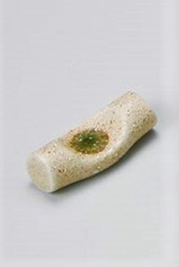 砂目緑ペコ箸置【日本製　強化磁器】