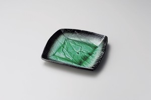 エメラルドグリーンスクエア大皿【日本製　陶器】