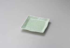 もえぎ正角6.0皿【日本製　磁器】