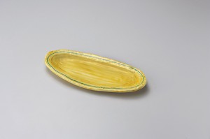 琥珀楕円尺皿【日本製　陶器】