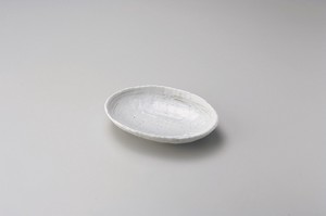 錆ウズ22cm楕円皿【日本製　磁器】