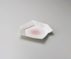 大餐盘/中餐盘 变形 粉色 日本制造