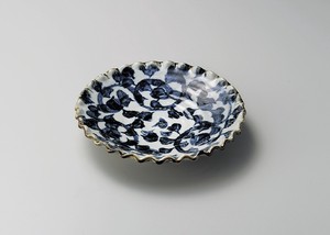 タコ唐草波型7.5皿【日本製　陶器】