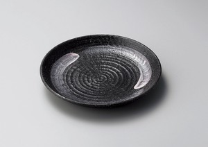 黒土白刷毛8.0皿【日本製　陶器】