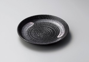黒土白刷毛7.0皿【日本製　陶器】