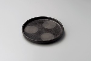 炭化土ポタモチ切立7.5皿【日本製　陶器】