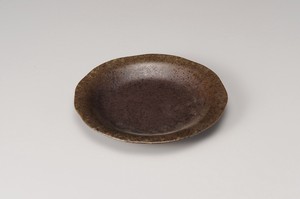 小豆釉24cm皿【日本製　陶器】