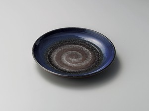 青釉吹8.0皿【日本製　陶器】