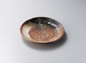 灰釉櫛目手ひねり8.0皿【日本製　磁器】