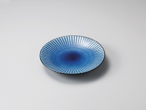 黒土化粧しのぎ7.0皿（トルコ）【日本製　陶器】