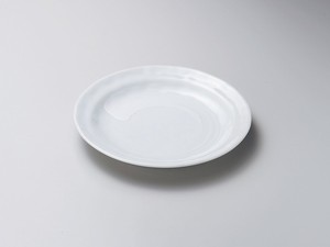 白刷毛青磁タタキ8.0皿【日本製　磁器】