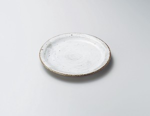 白刷毛たたき7.0皿【日本製　陶器】