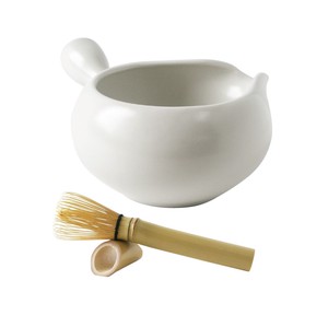"Tokoname ware" made Japanese Tea Cup Set Convenient Powdered Tea Set White