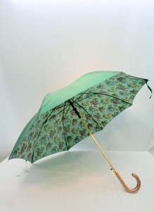通年新作）雨傘・長傘-婦人　シャンタン両面生地裏ホグシプリント日本製軽量金骨ジャンプ雨傘