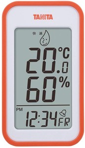 タニタ(TANITA) 〈温湿度計〉デジタル温湿度計 TT-559-OR(オレンジ)