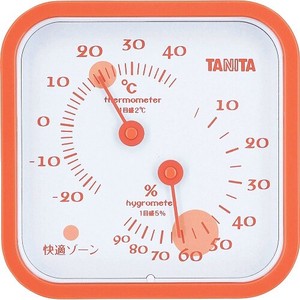 タニタ(TANITA) 〈温湿度計〉アナログ温湿度計 TT-557-OR(オレンジ)