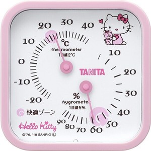 タニタ(TANITA) 〈温湿度計〉アナログ温湿度計 TT-557-KTPK(ハローキティ/ピンク)