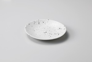 白斑点楕円受皿【日本製　陶器】