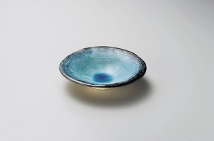Main Plate Porcelain Stripe 5-sun Made in Japan