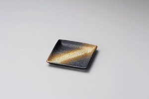 火だすき角小皿【日本製　陶器】