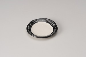 渕彫り十草 5.0取り皿 黒【日本製　陶器】