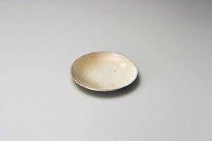 粉引丸4.5皿【日本製　陶器】