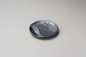 天目白流波型5.0皿【日本製　陶器】