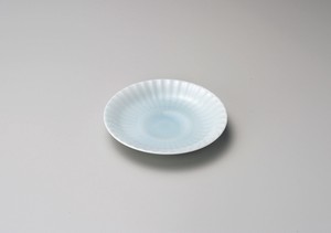 青白磁菊4.0皿【日本製　磁器】