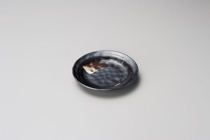 白刷毛鉄結晶タタキ4.0皿【日本製　磁器】