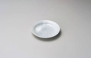 白刷毛青磁タタキ4.0皿【日本製　磁器】