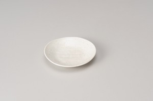 白粉引そぎ楕円4.0皿【日本製　磁器】