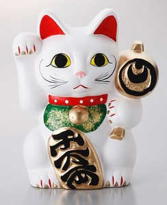 ★幸福を招く★　楽しくお目出度い「縁起の置物」【招き猫（中）貯金箱】