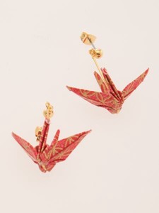 Pierced Earring Origami Cloisonne Made in Japan
