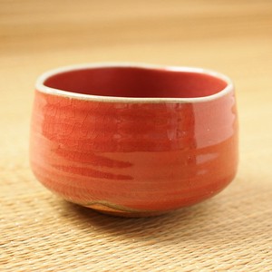 Red Japanese Tea Cup Mino Ware Made in Japan