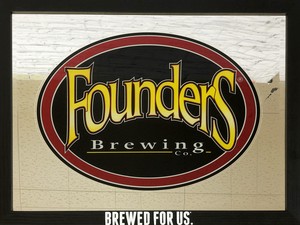 パブミラー 『ファウンダーズ ビール』 壁掛　アート　ディスプレイ　アメリカン雑貨