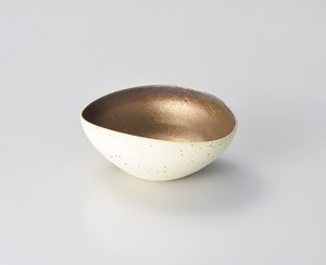 Roasting Gold Decoration Oval Mini Dish Made in Japan Ceramic