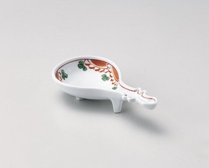 赤絵ビワ型小鉢【日本製　強化磁器】