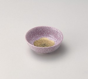 紫釉金梅丸鉢【日本製　磁器】