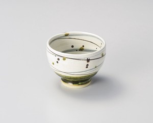 織部粉引乱線 高台小鉢【日本製　陶器】
