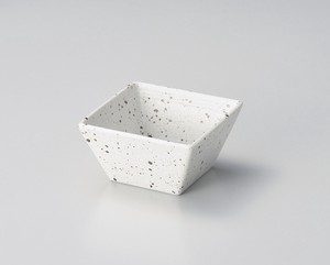 白斑点三本線11cm角小鉢【日本製　陶器】