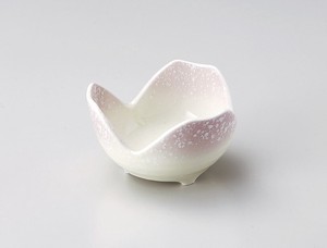 ピンク白吹割山椒3.3小鉢【日本製　磁器】
