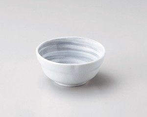粉引グレー刷毛目3.0小鉢【日本製　磁器】