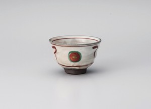 赤絵丸紋茶碗【日本製　陶器】