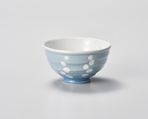 ブルー吹水玉茶碗【日本製　陶器】
